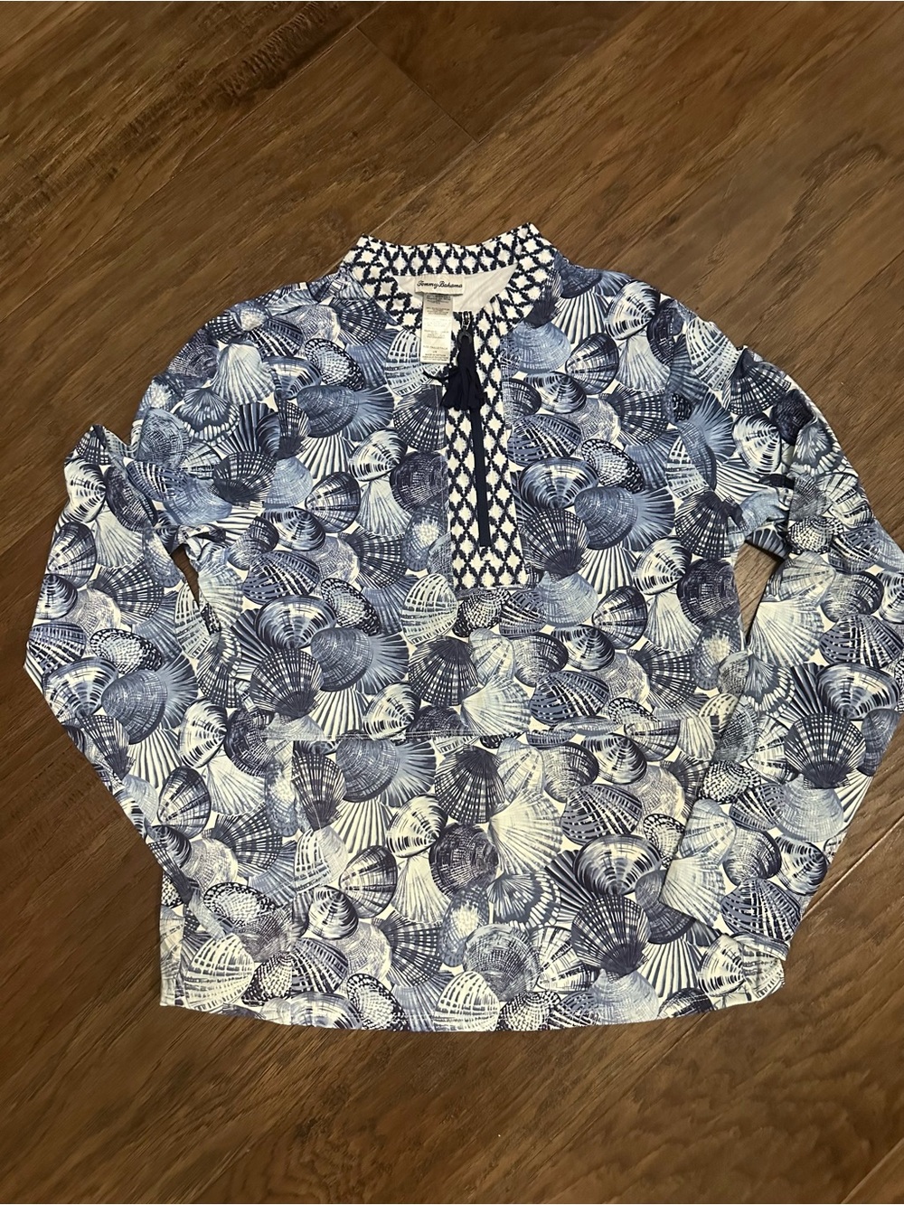 Tommy Bahama Sea Shells Seashell Rash Guard UV Jacket Size Large